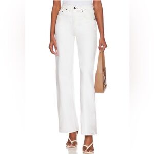 GRLFRND White High-Rise Wide-Leg Jeans